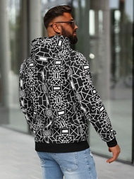 Vīriešu džemperis ar kapuci melns OZONEE JS/8B1236/3