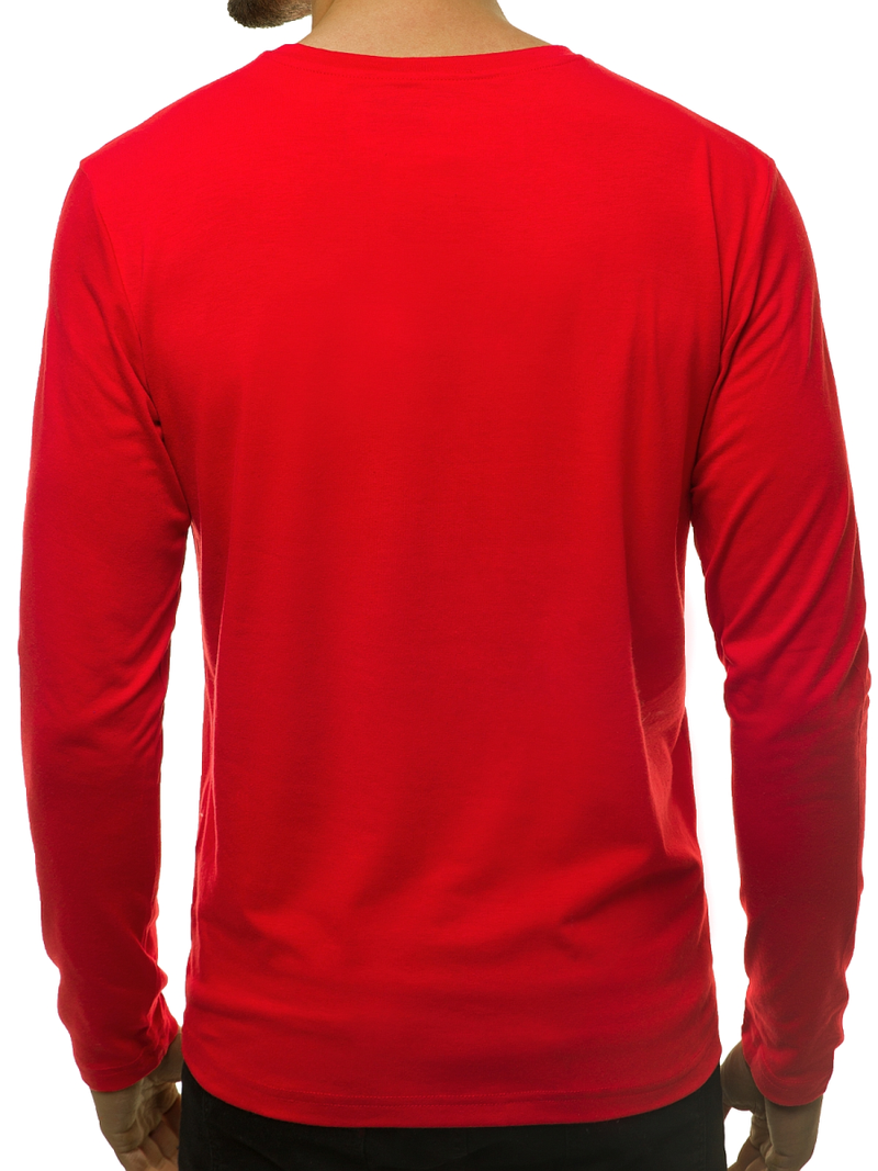 Vīriešu T-krekls ar garām piedurknēm sarkani OZONEE JS/CX01