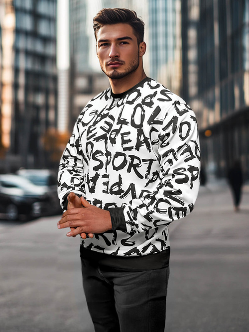 Vīriešu jaka balta OZONEE JS/8B1191/1Z