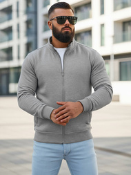 Vīriešu džemperis ar rāvējslēdzēju pelēks OZONEE JS/2002Z