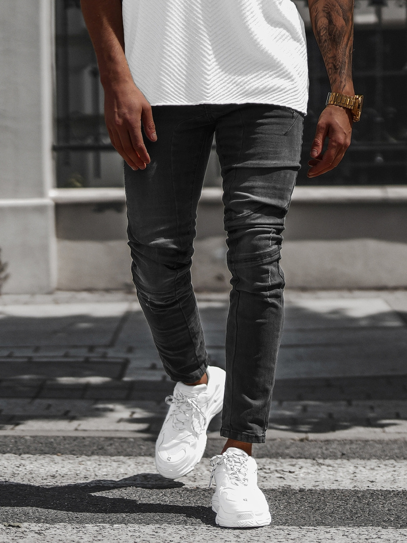 Vīriešu džinsi melni OZONEE NB/MP0025N