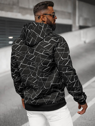 Vīriešu džemperis ar kapuci melns OZONEE JS/8B1235/3