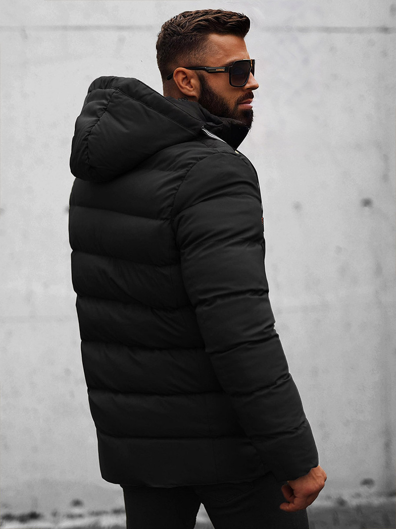 Vīriešu parka melns OZONEE JS/22M61/392