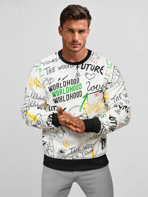 Vīriešu jaka balta OZONEE JS/8B1228/1Z