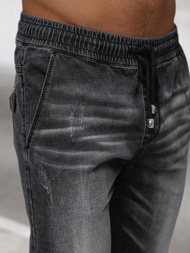 Vīriešu džinsi jogger melni OZONEE NB/MP0135N