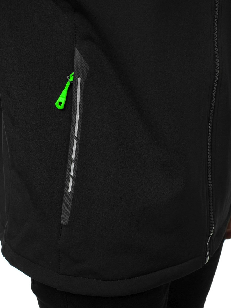 Vīriešu softshell virsjaka melni-zaļa OZONEE GE/12268