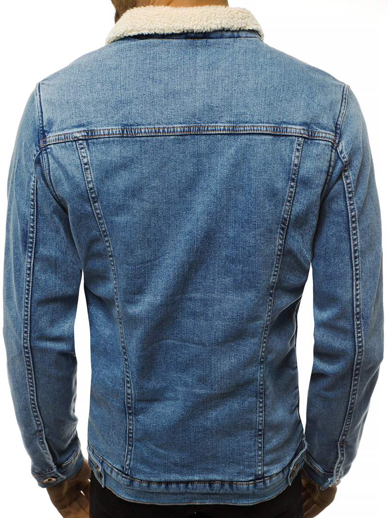 Vīriešu džinsa virsjaka gaiši-debesu zila OZONEE BN/5941