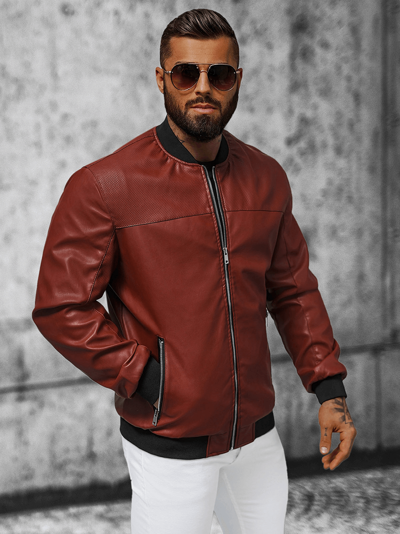 Vīriešu bomber virsjaka bordosarkana OZONEE N/6705/7Z