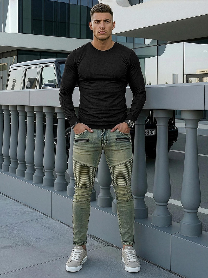 Vīriešu džinsi debesu zili OZONEE O/EM8951Z