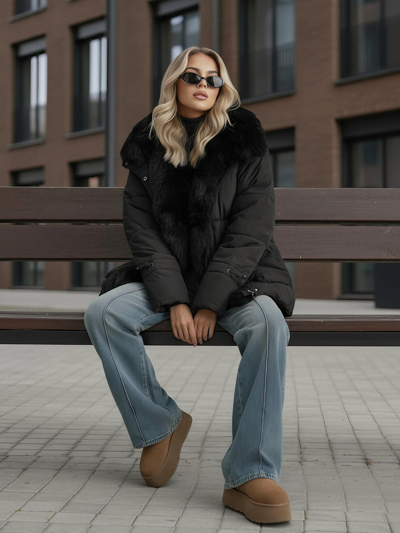 Sieviešu jaka melna OZONEE JS/16M9185/392