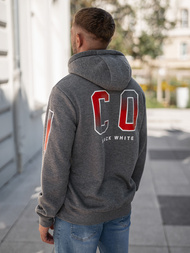 Vīriešu džemperis ar kapuci grafīta OZONEE JS/8B1739/5