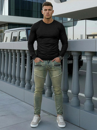 Vīriešu džinsi debesu zili OZONEE O/EM8951Z