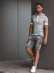 Vīriešu džinsa šorti grafīta OZONEE RF/HY330/1