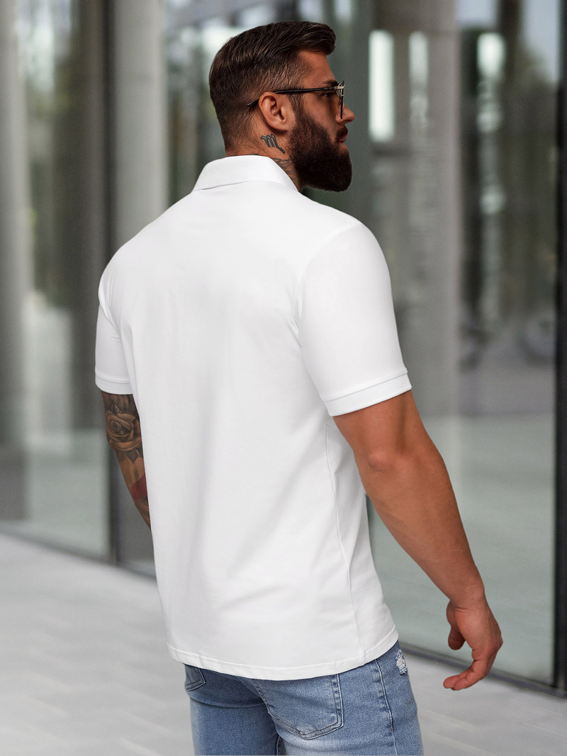 Vīriešu polo krekls balts OZONEE NB/MT3122