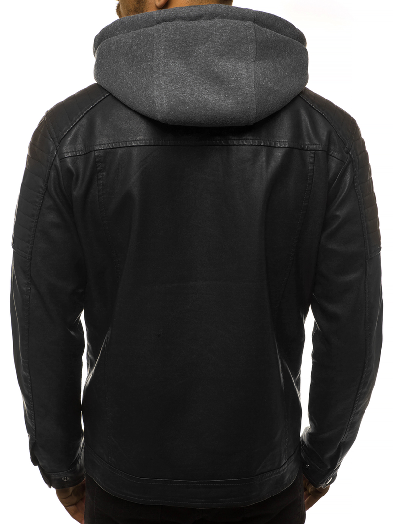 Vīriešu ādas virsjaka melna OZONEE JB/JP1136