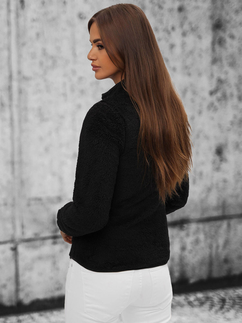 Sieviešu jaka ar rāvējslēdzēju melna OZONEE JS/HH006/1Z