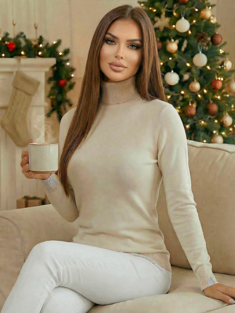 Sieviešu džemperis gaiši-smilšu OZONEE JS/8009/4Z