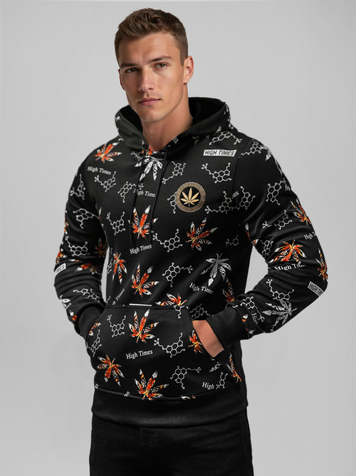 Vīriešu džemperis ar kapuci melns OZONEE O/B266