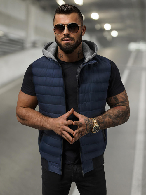 Vīriešu veste tumši zila OZONEE JS/8M983/215