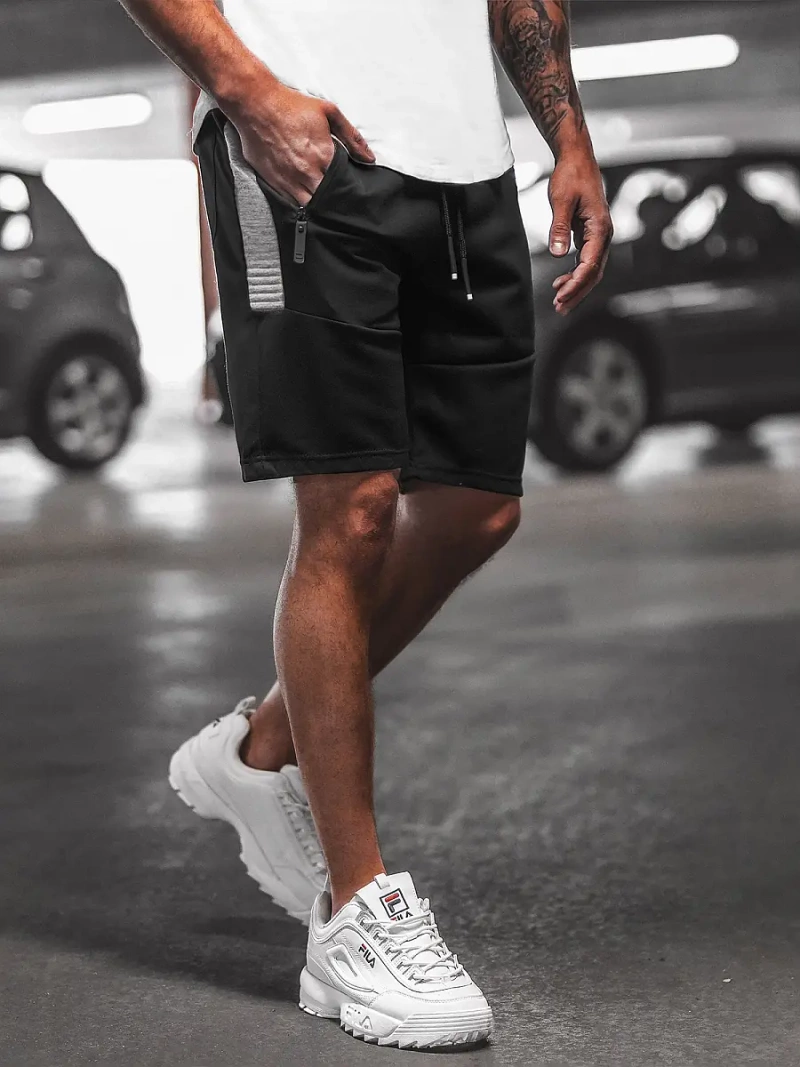 Vīriešu sporta šorti melni OZONEE O/WW20013/1