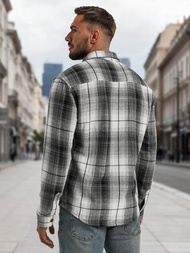 Vīriešu krekls melni-balts OZONEE NB/MC728N/4