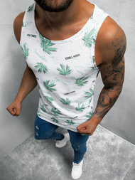 Vīriešu T-krekls bez piedurknēm balts-zaļš OZONEE O/BL110Z