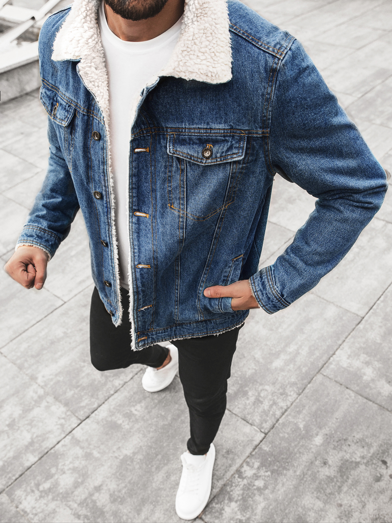 Vīriešu džinsu jaka debesu zila OZONEE JB/JP1156Z