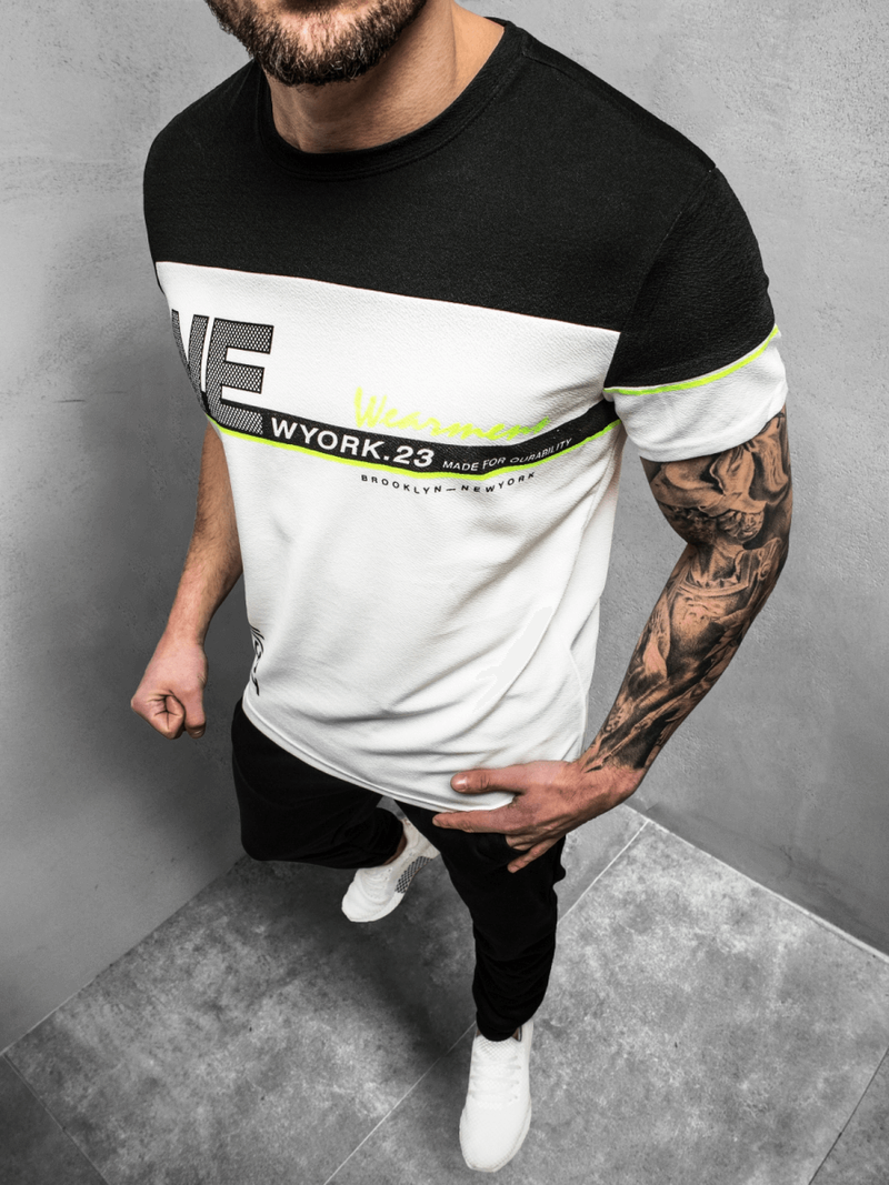 Vīriešu T-krekls balts OZONEE JS/SS11002Z