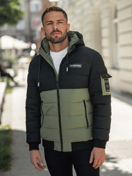 Vīriešu parka melni-zaļa OZONEE JS/31M5083/136