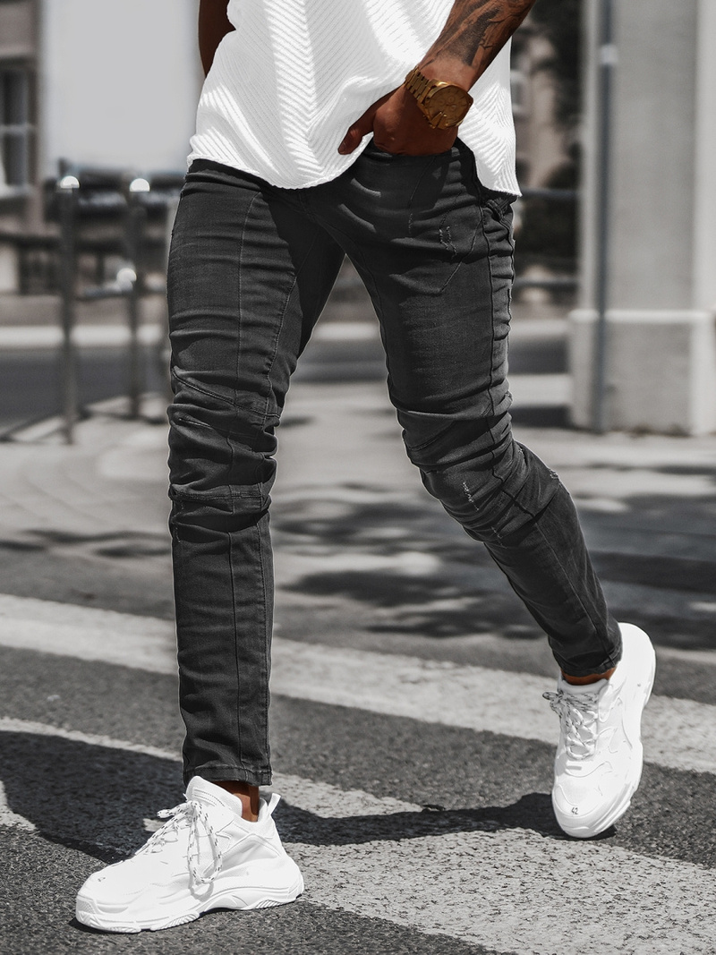 Vīriešu džinsi melni OZONEE NB/MP0025N