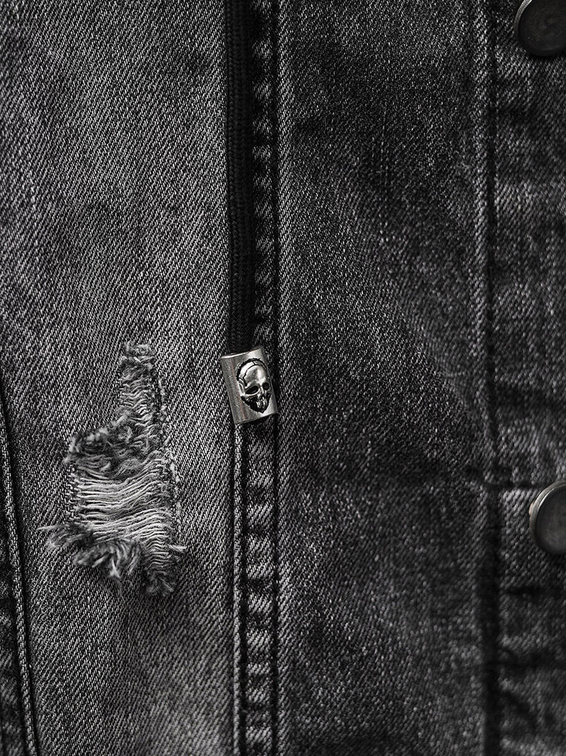 Vīriešu džinsu jaka melna OZONEE NB/MJ505NZ