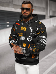 Vīriešu džemperis ar kapuci melns OZONEE JS/8B1250/3