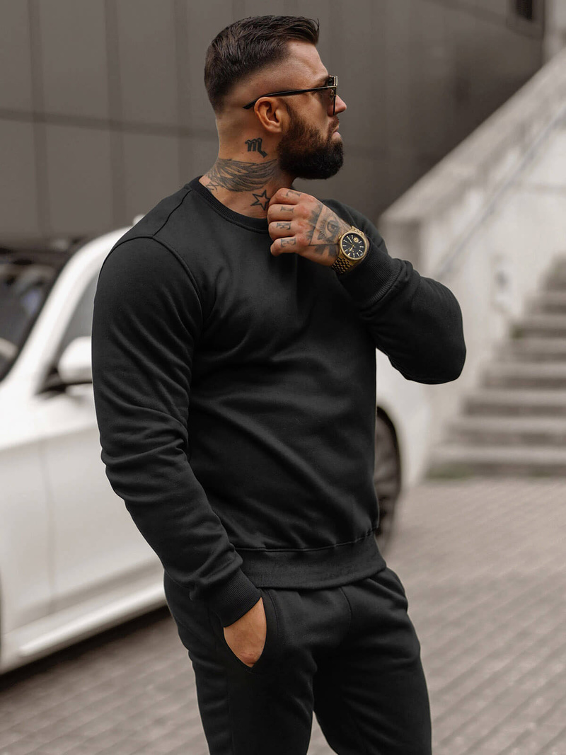 Vīriešu treniņtērps melns OZONEE JS/68C10380/3Z