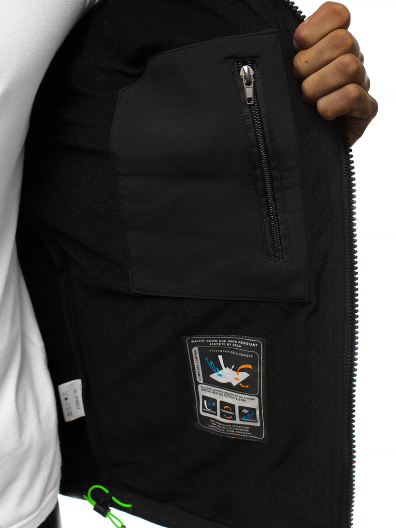 Vīriešu softshell virsjaka melni-zaļa OZONEE GE/12259Z