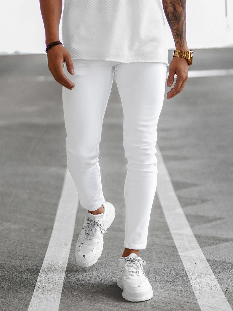 Vīriešu džinsi baltas OZONEE E/5348/01Z