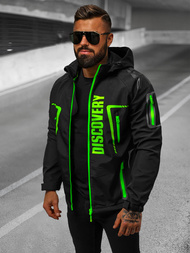 Vīriešu softshell virsjaka melni-zaļa OZONEE JS/HH025/1Z