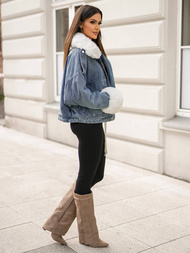 Sieviešu džinsu jaka debesu zila OZONEE JS/11Z8219