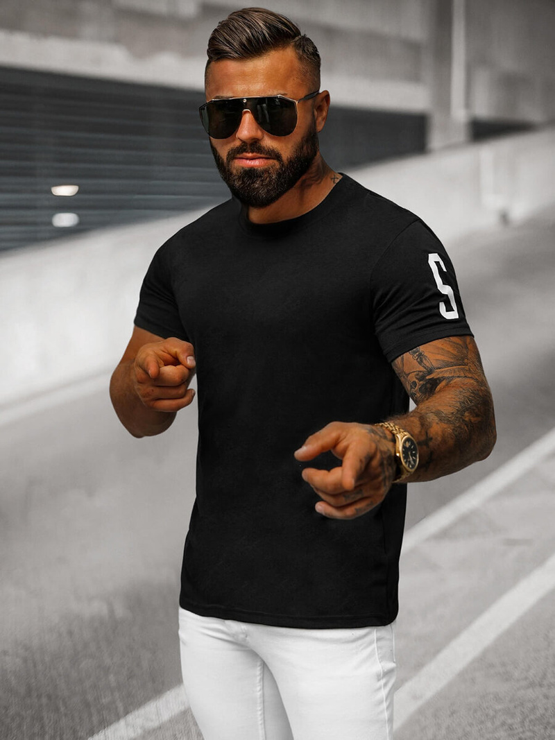 Vīriešu T-krekls Melns OZONEE O/8T1260/3