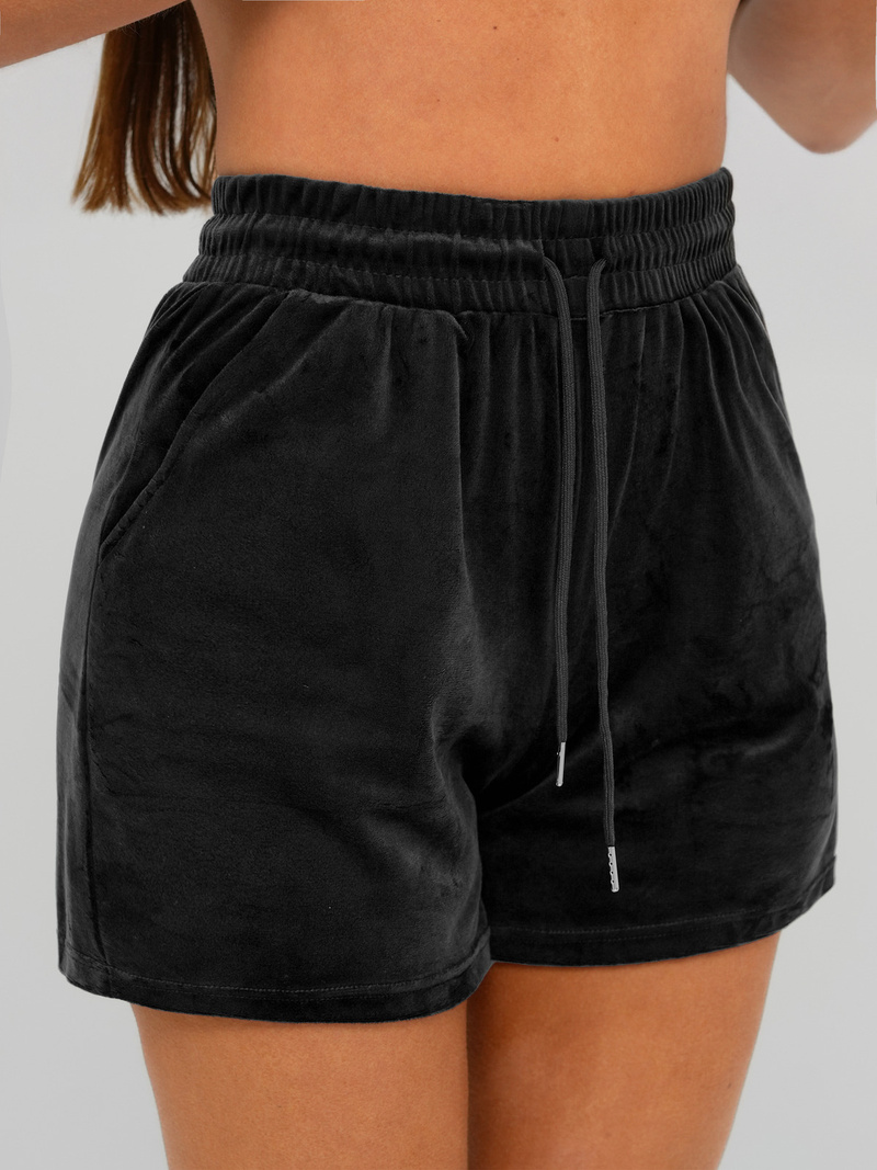 Sieviešu velūra treniņtērpa komplekts melns OZONEE JS/35C1616/3