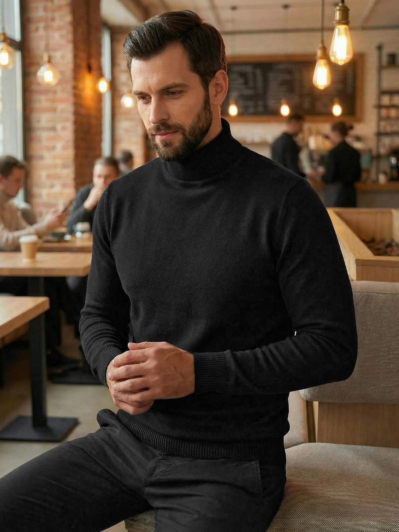 Vīriešu svīteris melns OZONEE JS/59B3603/3