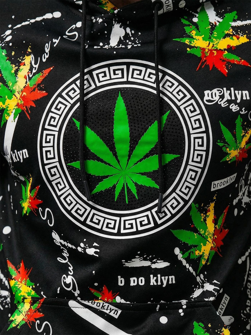 Vīriešu džemperis ar kapuci melns OZONEE O/B269Z