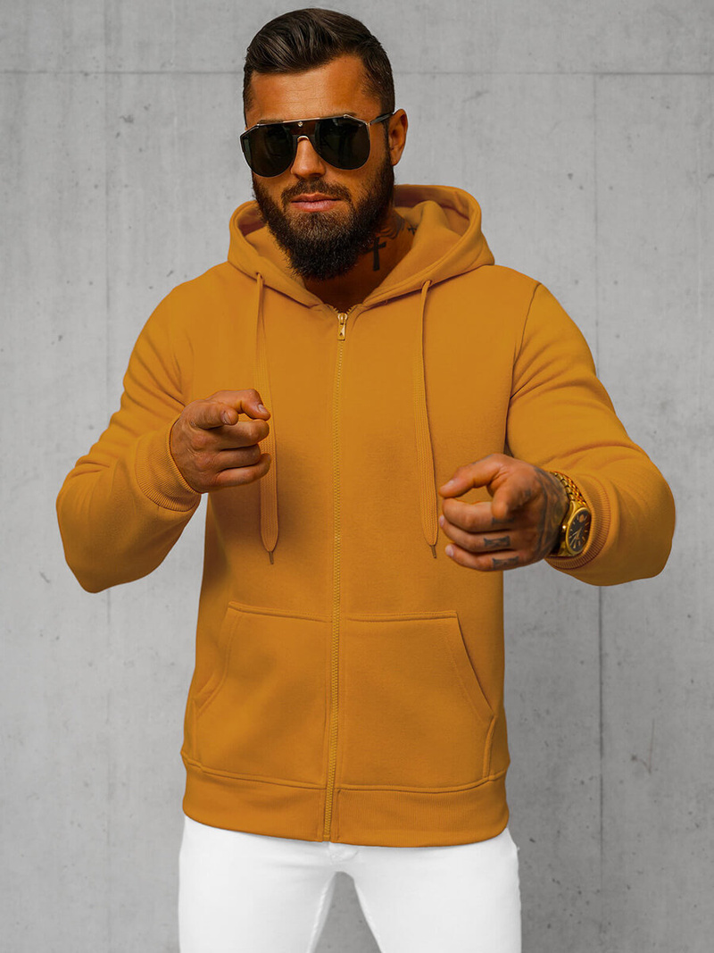 Vīriešu džemperis ar kapuci camel OZONEE JS/2008Z