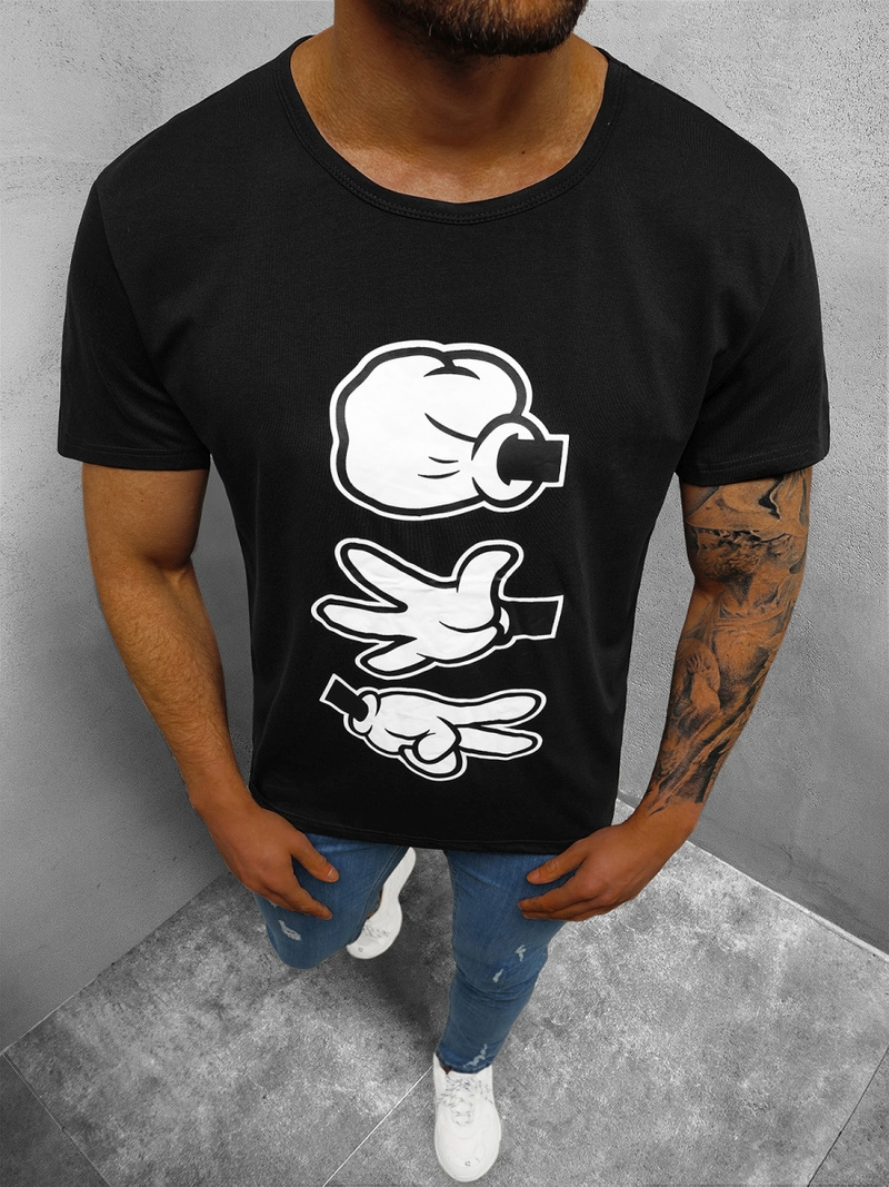 Vīriešu T-krekls Melns OZONEE JS/KS1997Z