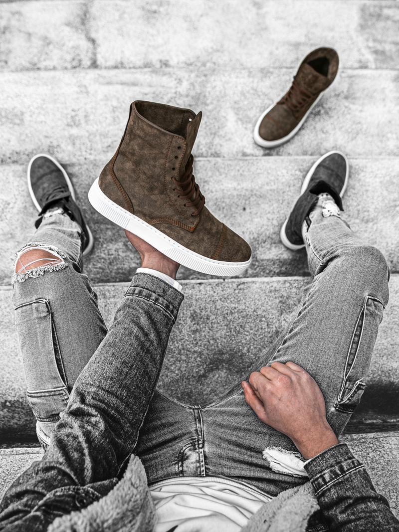 Sneakers augsti brūna OZONEE KN/022