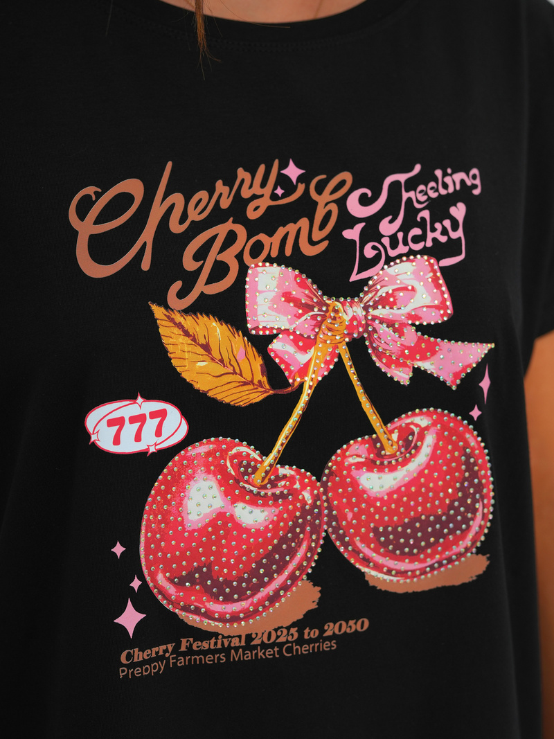 Sieviešu T-krekls Melns OZONEE JS/95T2568/3