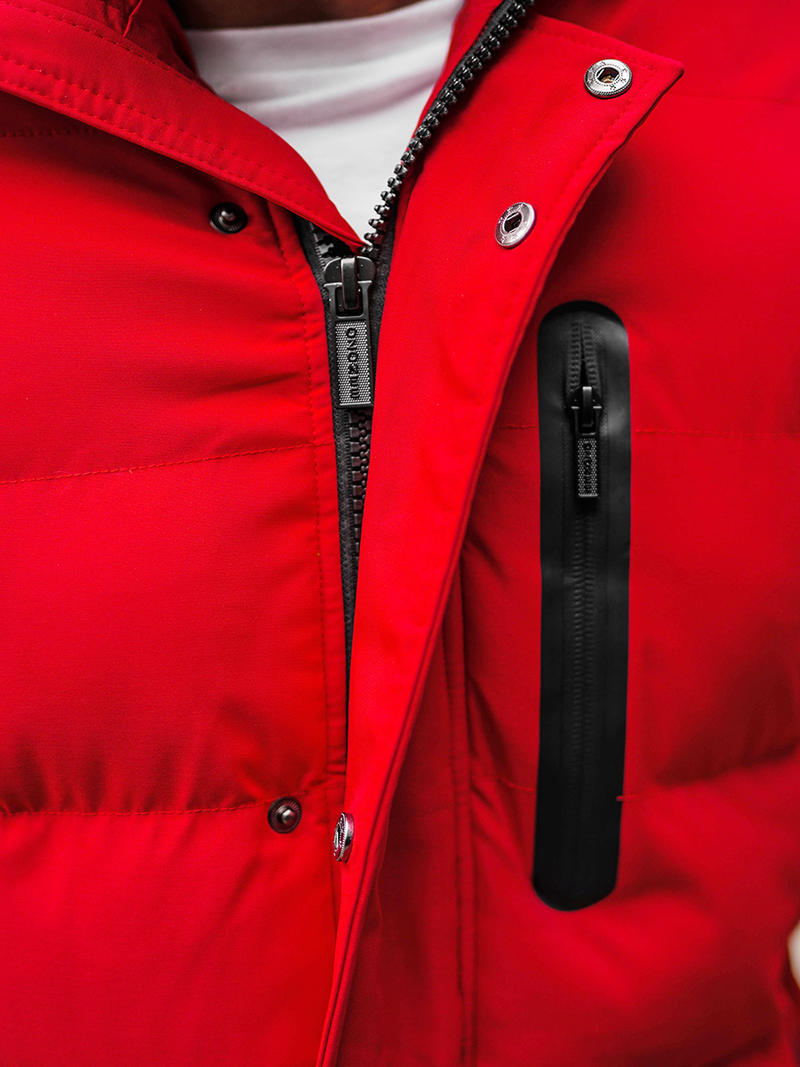 Vīriešu ziemas jaka sarkana OZONEE O/M798