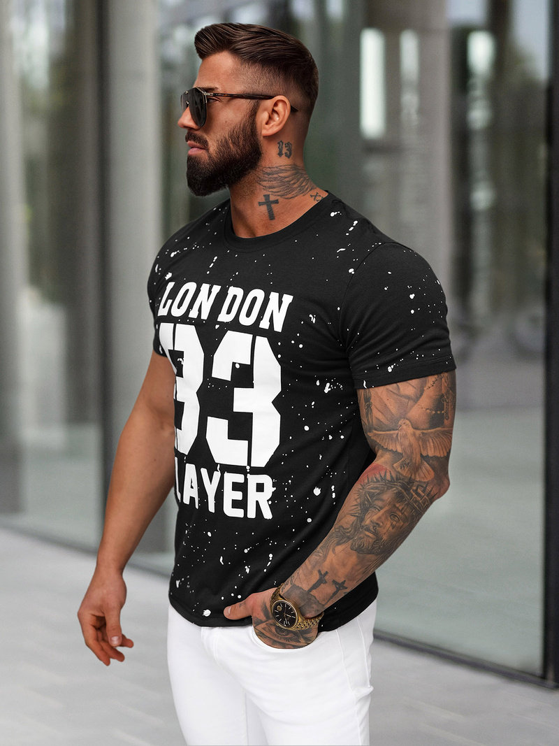 Vīriešu T-krekls Melns OZONEE JS/8B1388/3