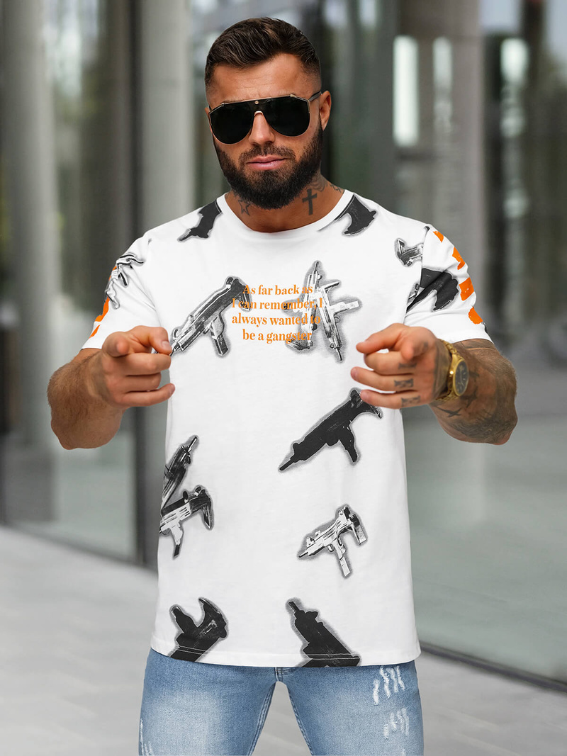 Vīriešu T-krekls Balts OZONEE O/MPO3471