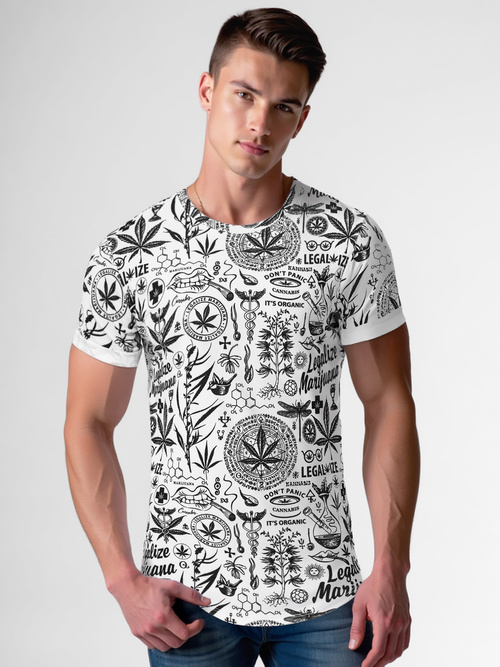 Vīriešu t-krekls balts OZONEE O/P1347Z