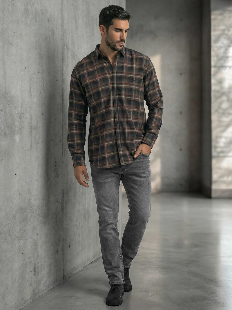 Vīriešu krekls tumši zila OZONEE V/V177Z